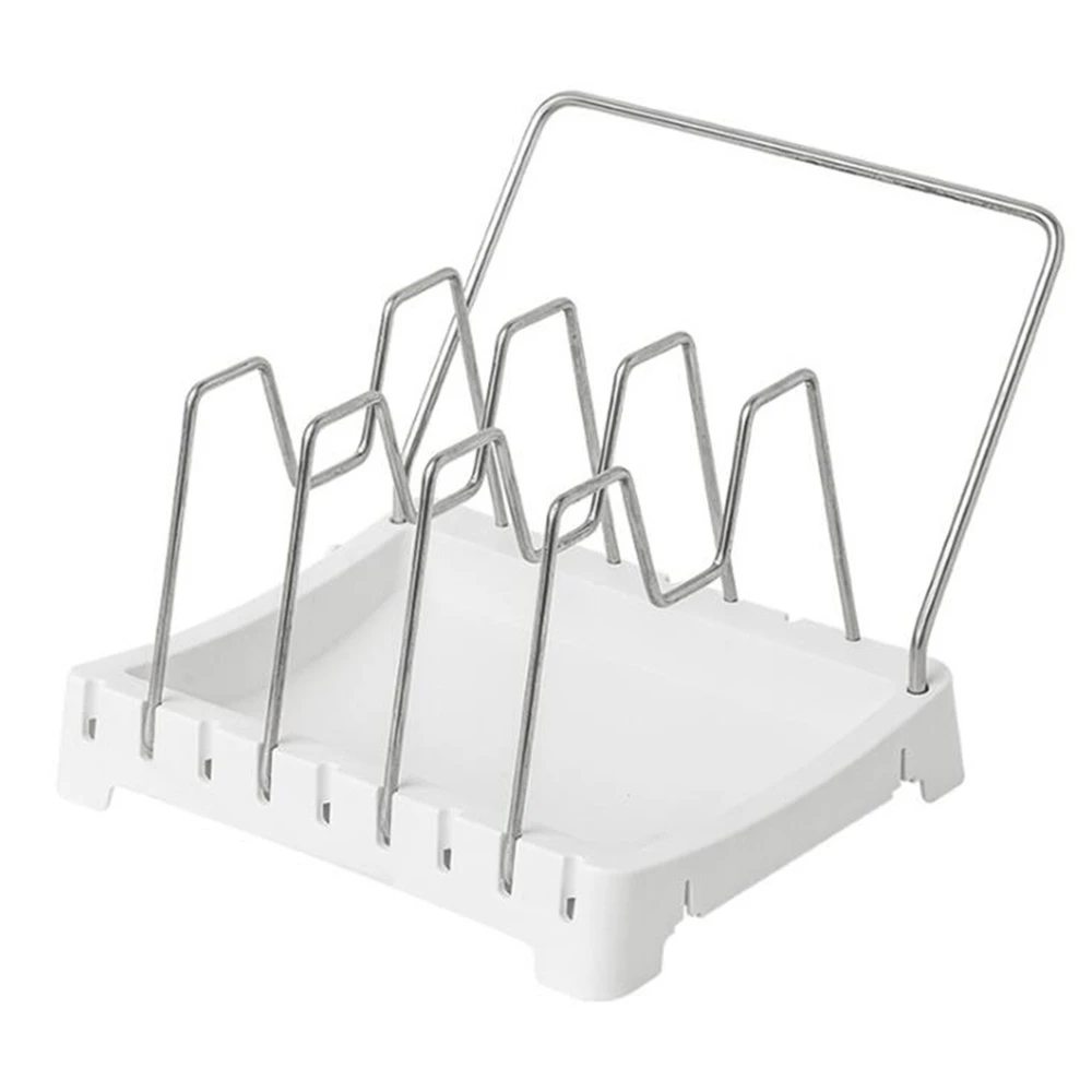 

Multifunctional adjustable pot lid rack spoon spatula rack iron drain pot lid cutting board storage rack kitchen tools