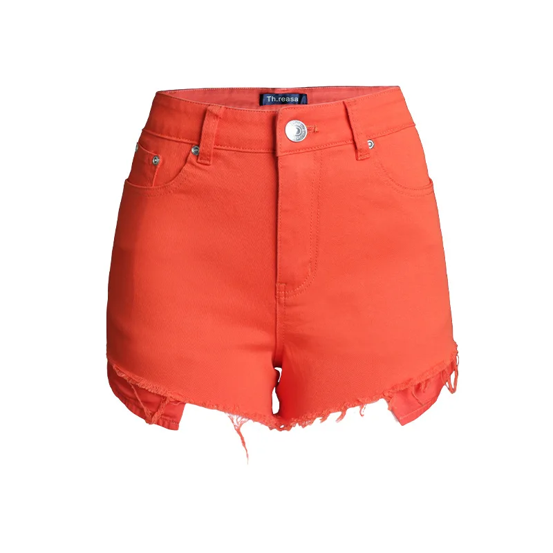 

Summer solid color wide leg shorts women slim high waist candy pants hot