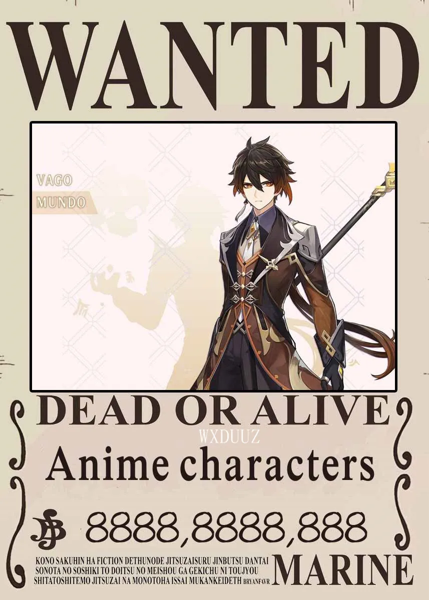 Аниме-фигурка WTQ Постер в стиле ретро геншин постер на холсте аниме-постеры