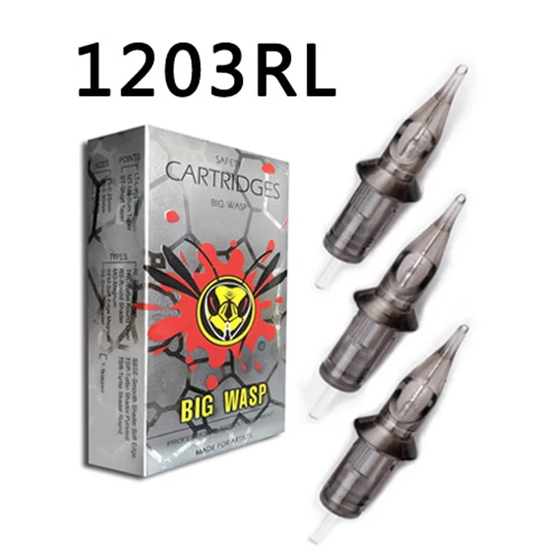 Картриджи для тату-машинок и ручек BIGWASP 1203RL #12 эволюция (0 35 мм) Круглый лайнер (03RL) 20