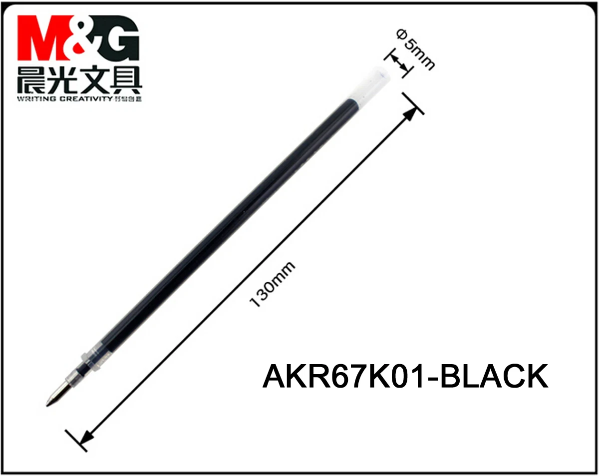 10pcs M & G AKR67K01 0.5mm 지울 수있는 리필 롤러 볼 포인트 젤 펜 블루 잉크