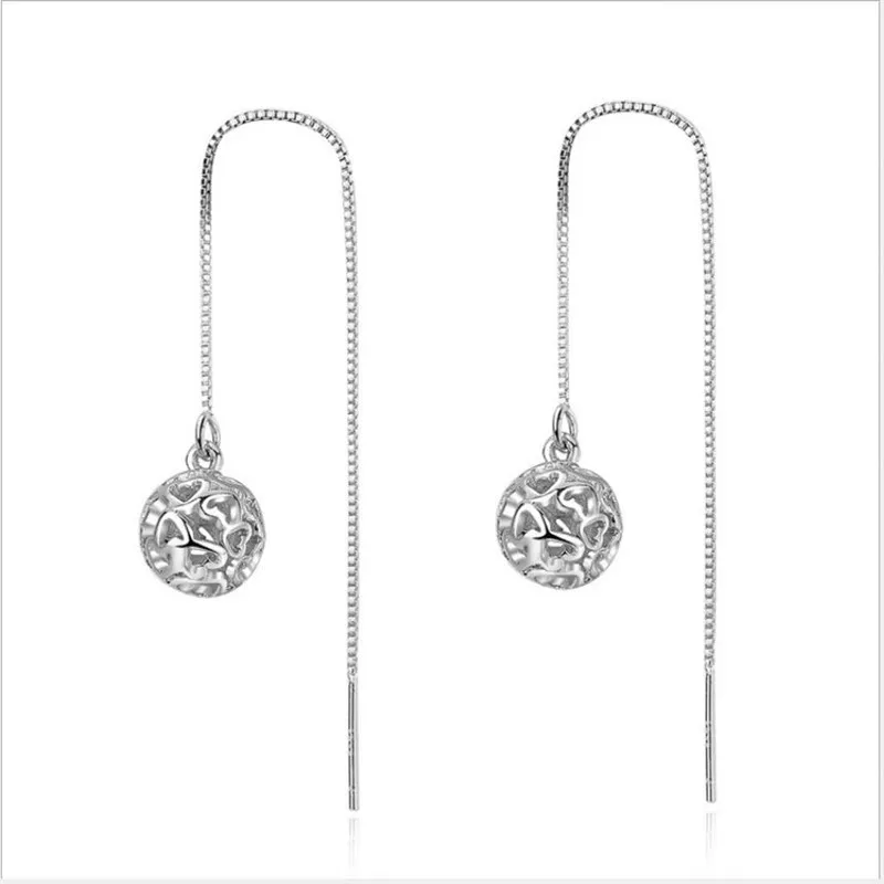 

Vintage Hollow Heart Earrings For Girls Lady Party Accessories Fashion Women Silver Plated Earring Jewelry Female Ear Line