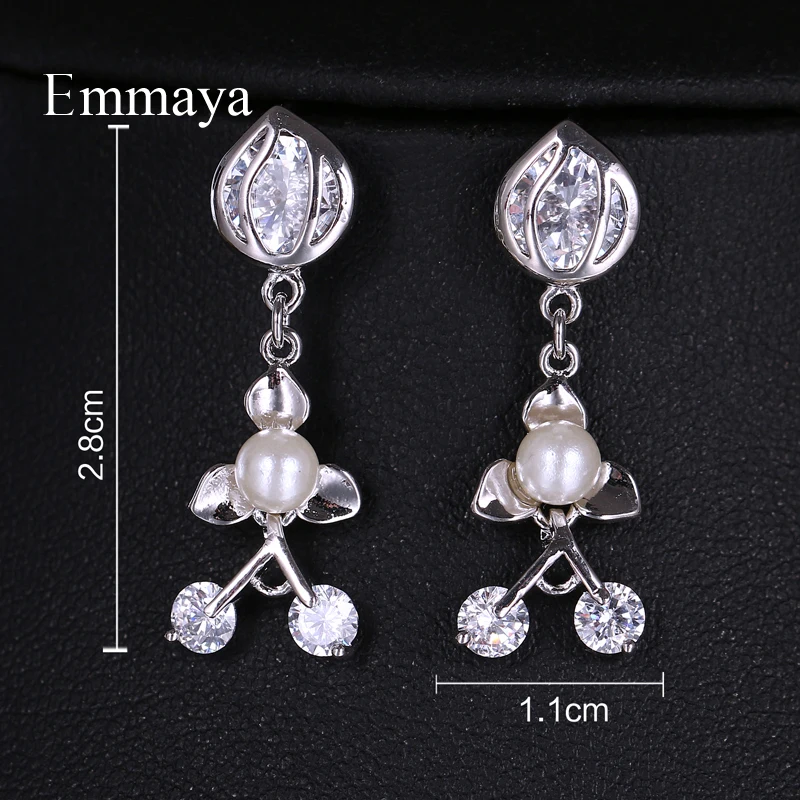 Emmaya New Fashion Distinctive Modelling With Pearl Hollow Out Contain Shiny Zirocnia Stone For Girl Fascinating Earring Banquet | Украшения