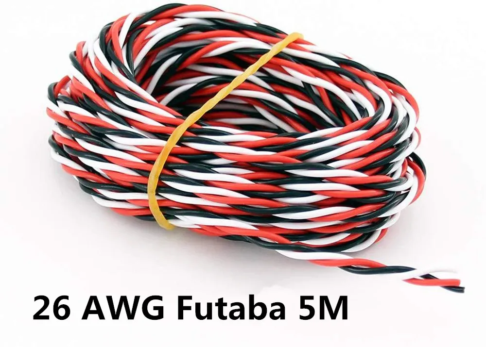 5 метров 16 футов 26awg 22AWG 30/60 Core 3P Twist Servo Удлинительный кабель JR Futaba витой провод для RC аксессуары для самолетов