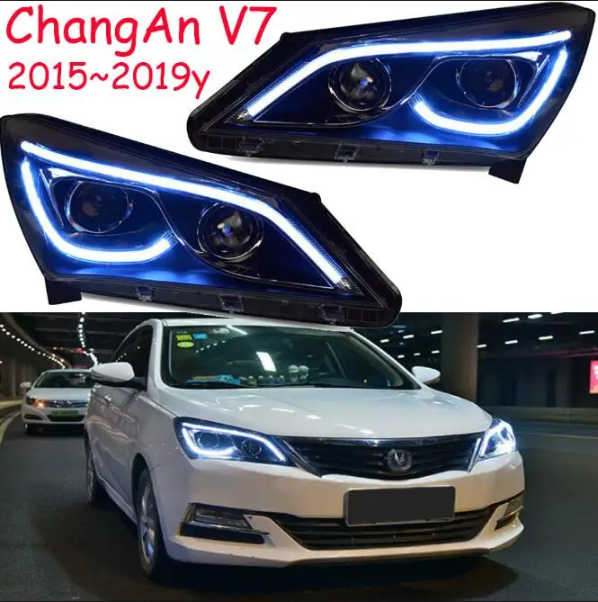 picture 2019y автомобильный bupmer головной свет для ChangAn V7 фары ChangAn автомобильные аксессуары светодиодный DRL HID ксенон, противотуманная фара для ChangAn V7 - Цвет: picture
