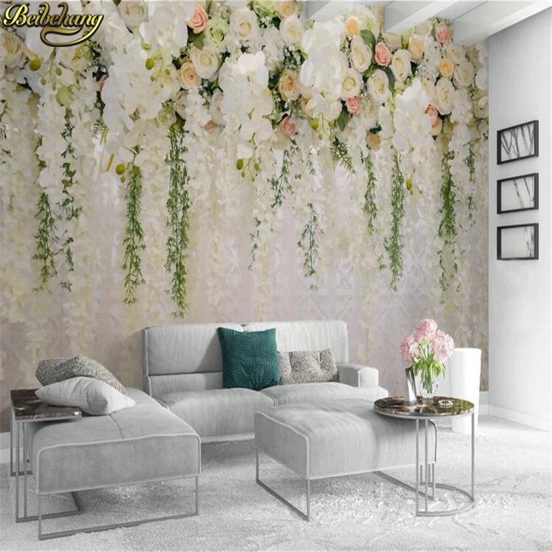 

Настенные обои beibehang на заказ в винтажном стиле с изображением роз, цветов, для гостиной, спальни, ресторана, кафе, бара, фоновые 3D обои с рисунком