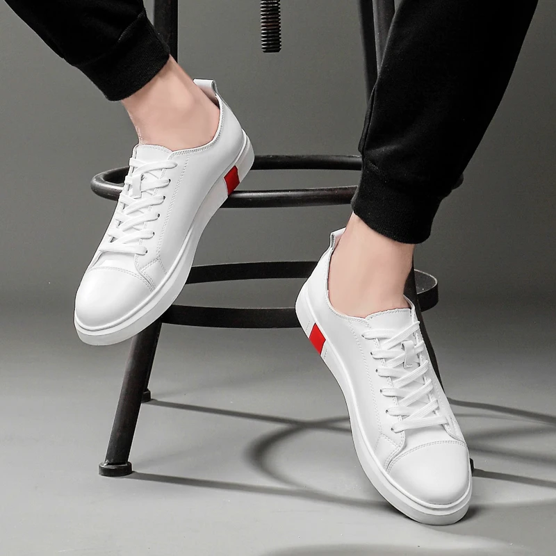 

Big Size 45 Men Sneakers Luxury Brand Fashion Shoes Genuine Leather Male Flat Shoes Lace Up Sneakers Brand Casual Shoes *8828