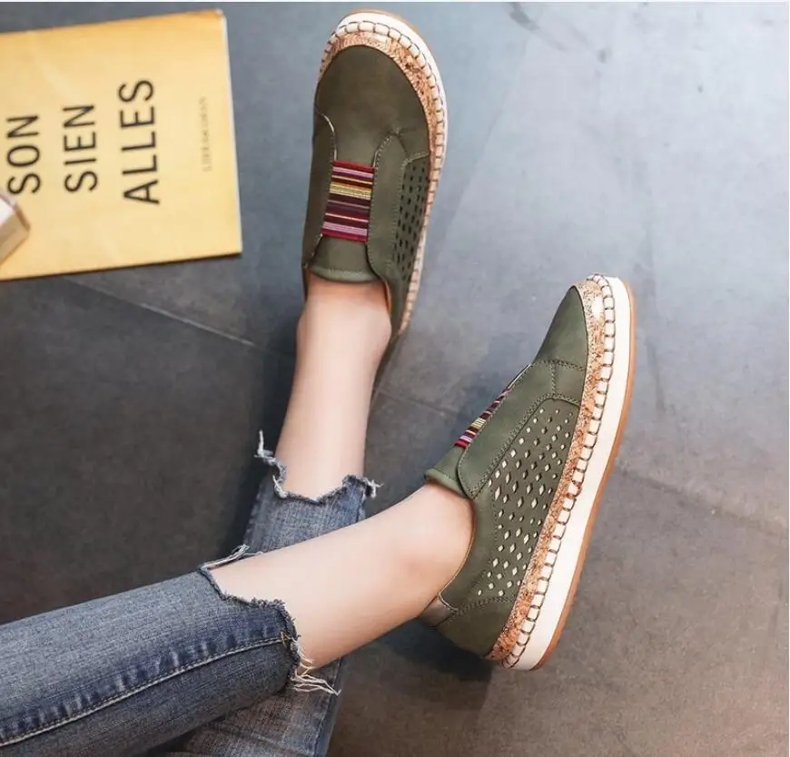 Sneakers Women Shoes Slip On Hollow Out Women's Flats Ladies Loafers Casual Woman Vulcanized new Shoes Sewing Female Fashion