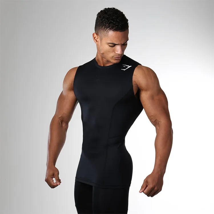 

2021New Tights Men's Running Training Vest Ultra-Stretch Breathable Wicking Quick-Drying Vest Camiseta Sin Mangas Deporte Hombre