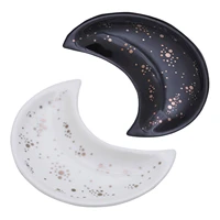 ceramic moon shape jewelry dish small decorative nordic organizer for necklace vanity fruit candy plate display plate tray