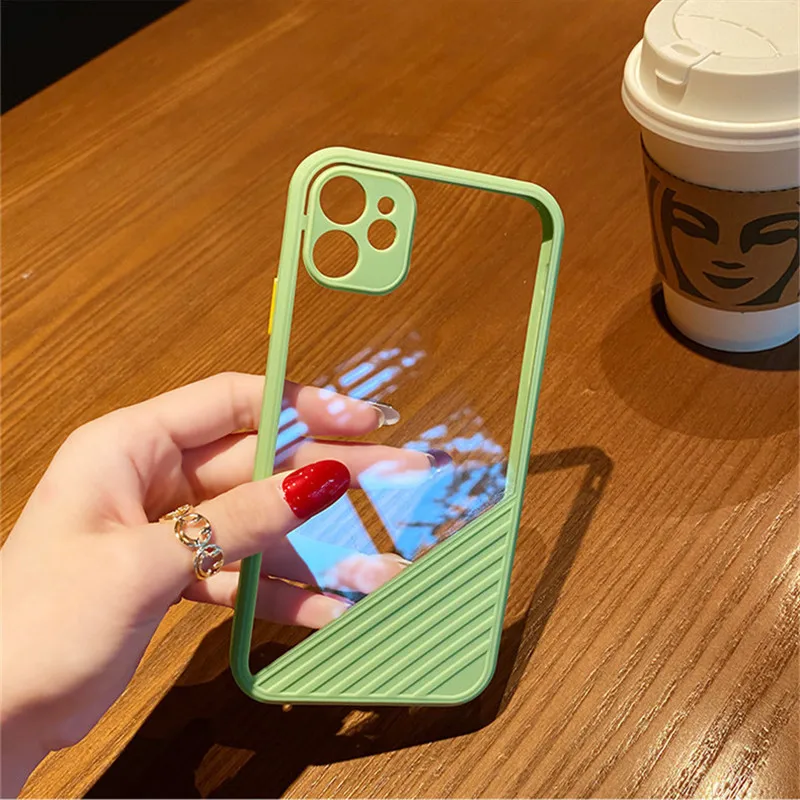 

Square Shockproof Clear Phone Case For iPhone 12 Mini 11 Pro Max XS XR X 7 8 Plus SE2020 Soft Frame Protective Transparent Cover