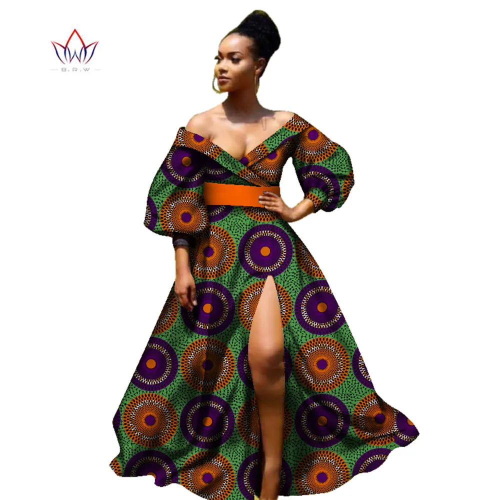 2017 african bazin dresses for women Three Quarter sleeves clothing wax dashiki fabric WY2255 | Тематическая одежда и