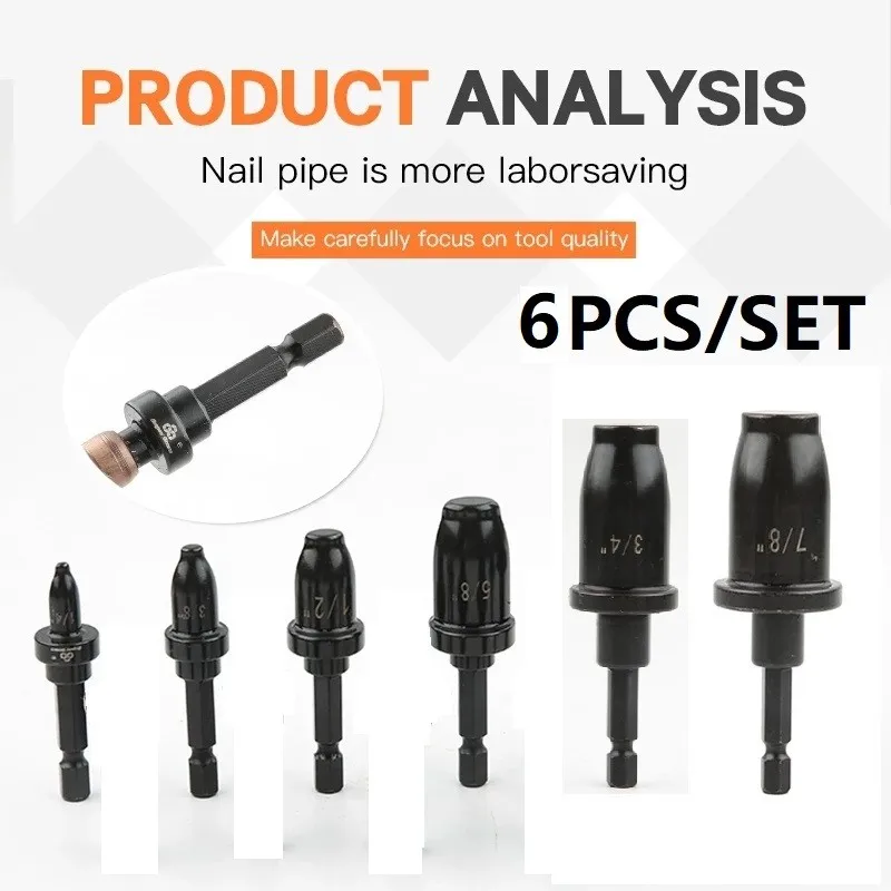 

6 Pcs Imperial Tube Expander Pipe Expander Electric Drill Parts For Air Conditioner Conditioning Swaging Tool Parts