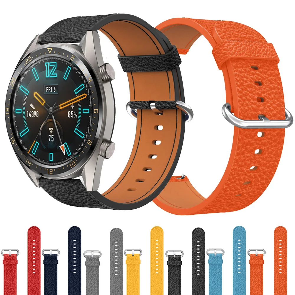 Ремешок из натуральной кожи для HUAWEI WATCH GT 46 мм элегантный сменный классический