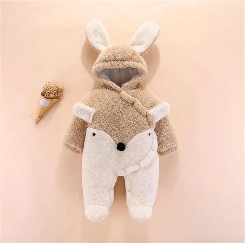 Newborn Baby Footies For Boys Girls Footies Infant Winter Warm Newborn Overalls Footies Baby Girl Boy Clothes 0-12 Months