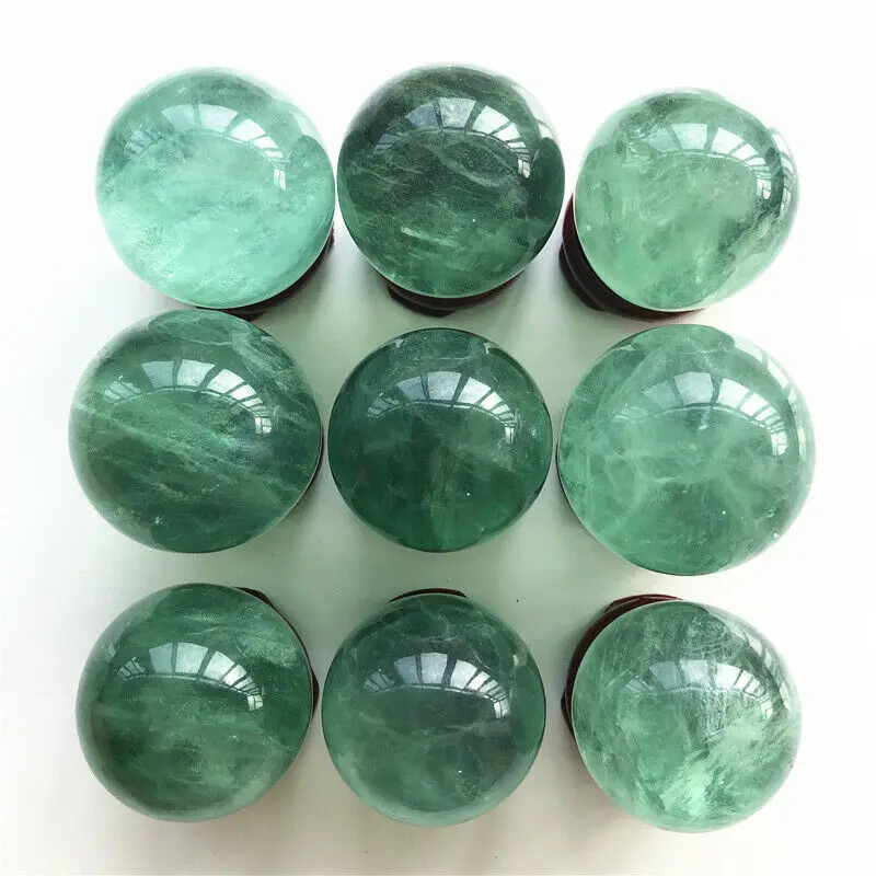 

1 Piece Natural Green Fluorite Ball Sphere Quartz Crystal Mineral Healing Gifts Natural Quartz Crystals 31-34mm
