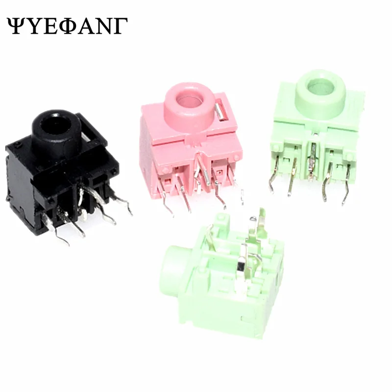 

5Pcs 3.5mm 0357-5P Female Audio Connector PJ317 5Pin DIP Headphone Jack Socket PJ-317 Pink Green Blue Black 0357 Socket