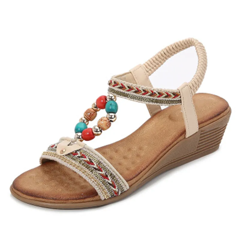 

Summer shoes ladies bohemian beach flip flops soft sole sandals fashion ladies casual and comfortable plus size wedges sandals