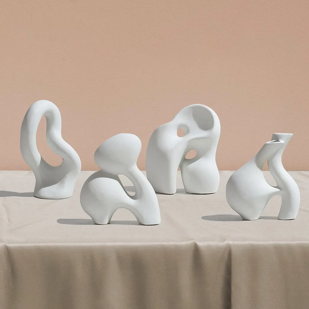 Ваза керамическая белая в скандинавском стиле ваза Керамическая Современная