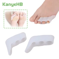 2pcs three hole little toe bone straightener foot corn protector silicone gel foot care toe separator bunion adjuster massager