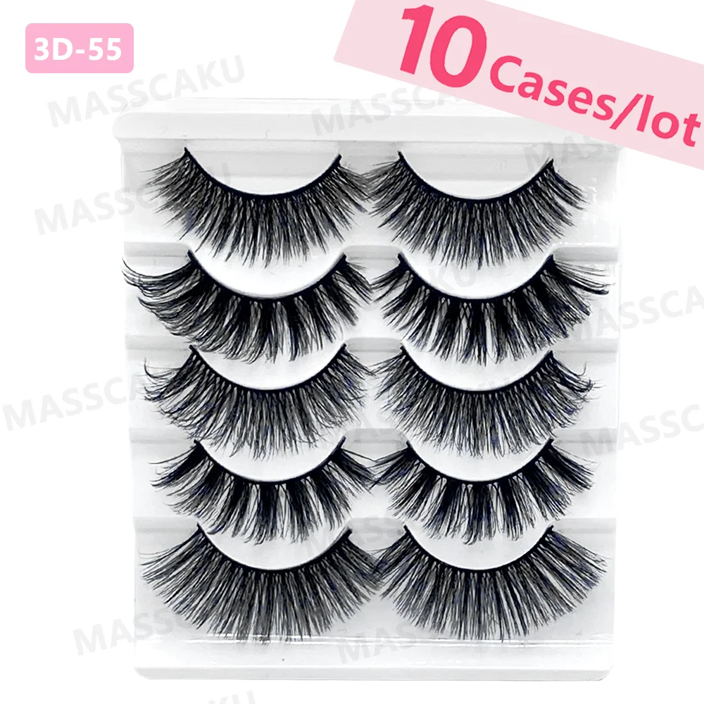 

NEW 5 Pairs Black Natural Cross False Soft Long Thick Curl Fake Eyelashes Extension Beauty Eye Makeup Tools maquiagem