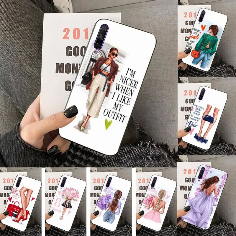 

Fashion Beautiful Girl Pattern Phone Case For Huawei Y5 Y62019 Y52018 Y92019 Luxury funda case for 9prime2019