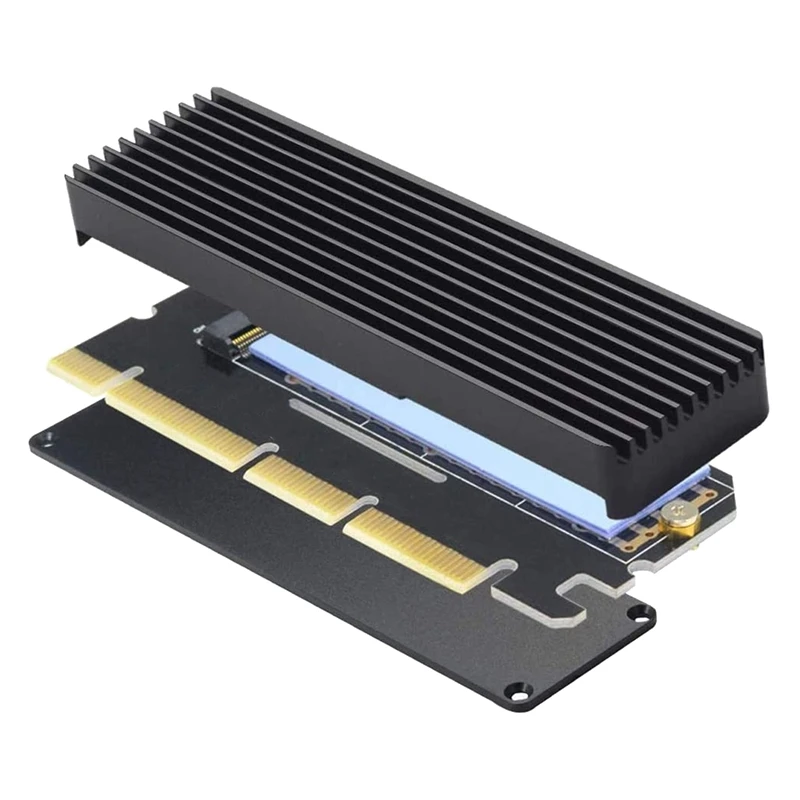 

M.2 NVME Adapter with Heat Sink, NVME M.2 SSD to PCI-E X4/X8/X16 Converter Card, Compatible for Windows XP 7 8 10