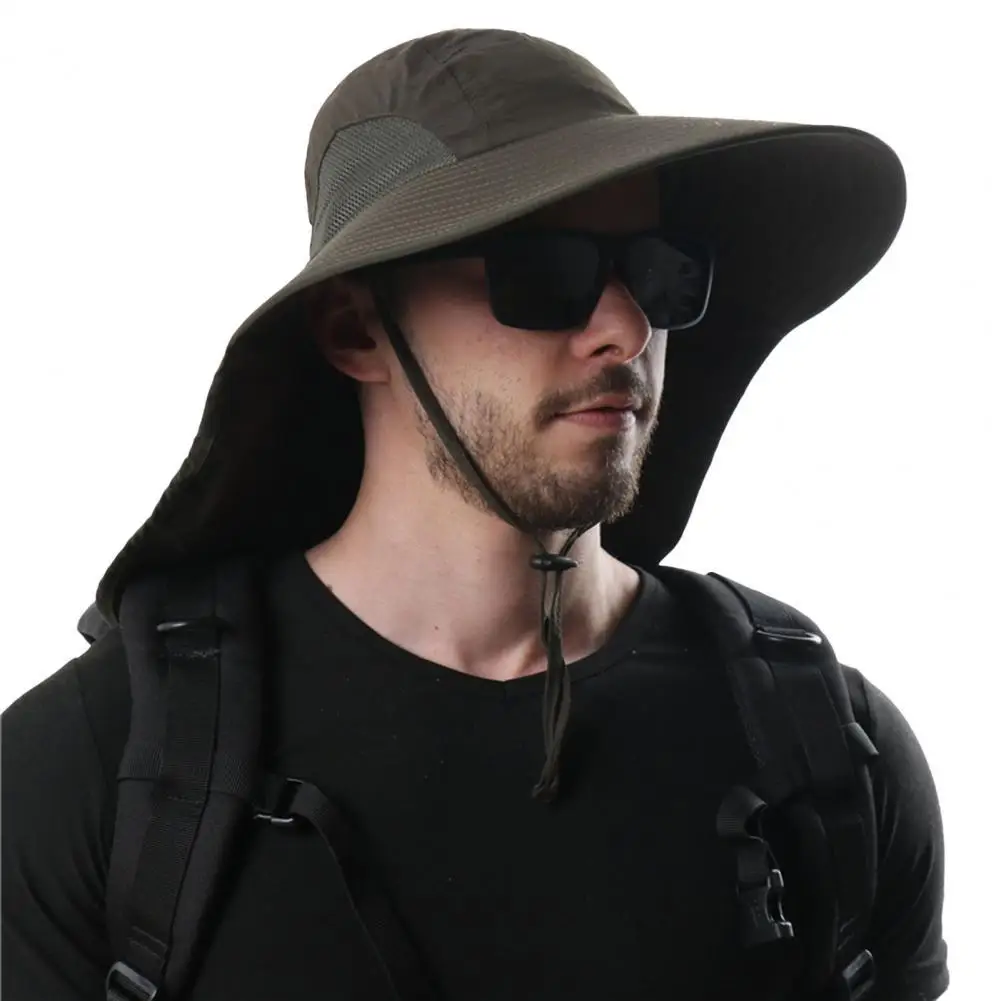 

Fisherman Hat Waterproof Breathable with Fasten Strap Summer Sun Men Women Boonie Neck Flap Hat Sunshade Shawl For Outdoor Hat