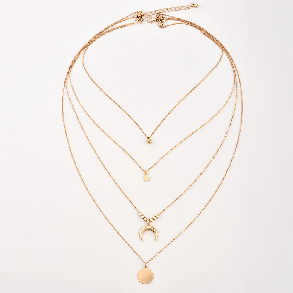 

WANGAIYAO popular fashion personality new multi-layer moon disc pendant women's items