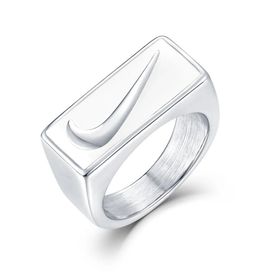 

Ring new titanium steel hiphop men and women personality simple four-color hook street style titanium steel ring