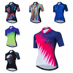 Women Cycling Jersey 2022 Bicycle Clothing New Pro Team Wholesale Short Sleeve MTB Bike Jersey Shirt Maillot Ciclismo Breathable
