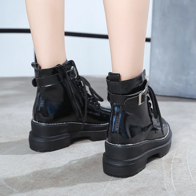 Женские ботильоны Повседневная обувь с высоким берцем ботинки Кожаные на