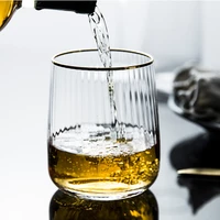 gold rim crystal glass cup whiskey cup wine glasses large beer mug transparent glass tea coffee mug milk juice drinking cup