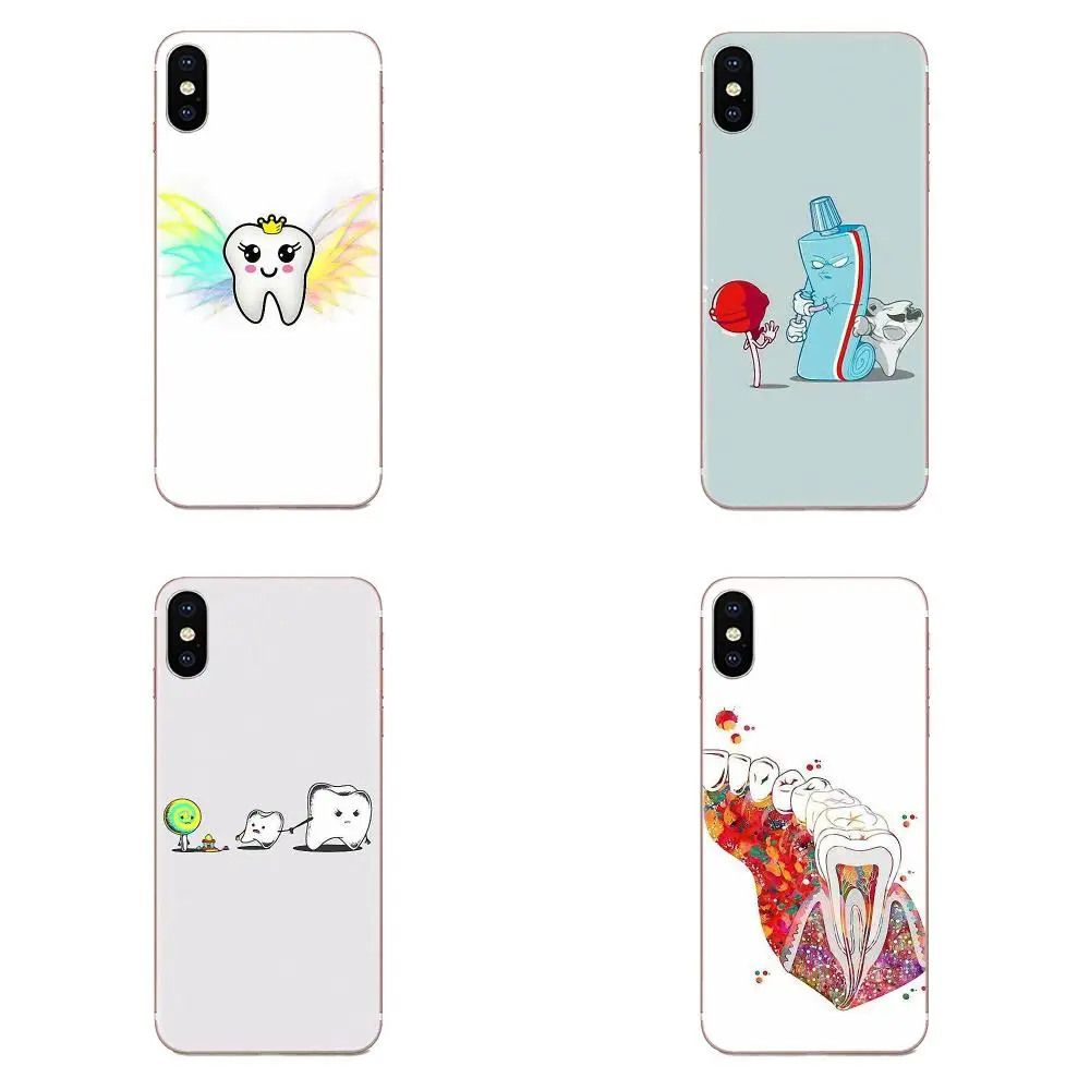 Зубы Зуб индивидуальный мобильный телефон оболочки ТПУ для Apple iPhone 4 4s 5 5C 5S SE 6 6S 7 8