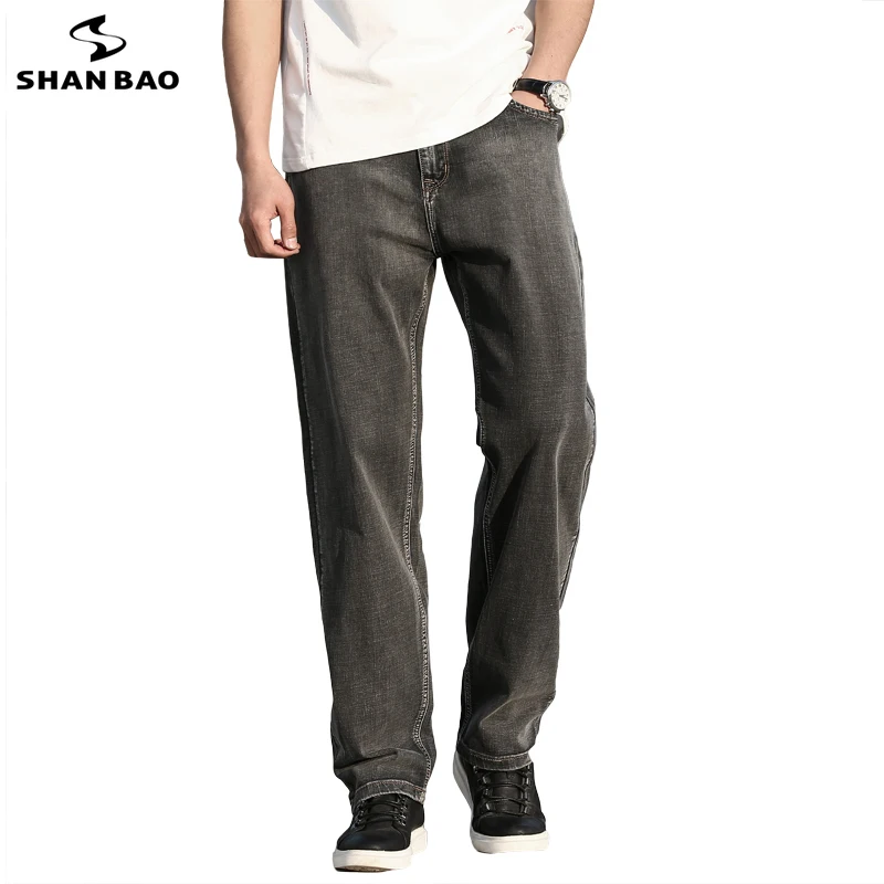 

2021 spring summer comfortable cotton stretch thin denim jeans classic brand men's lightweight straight loose large size jeans