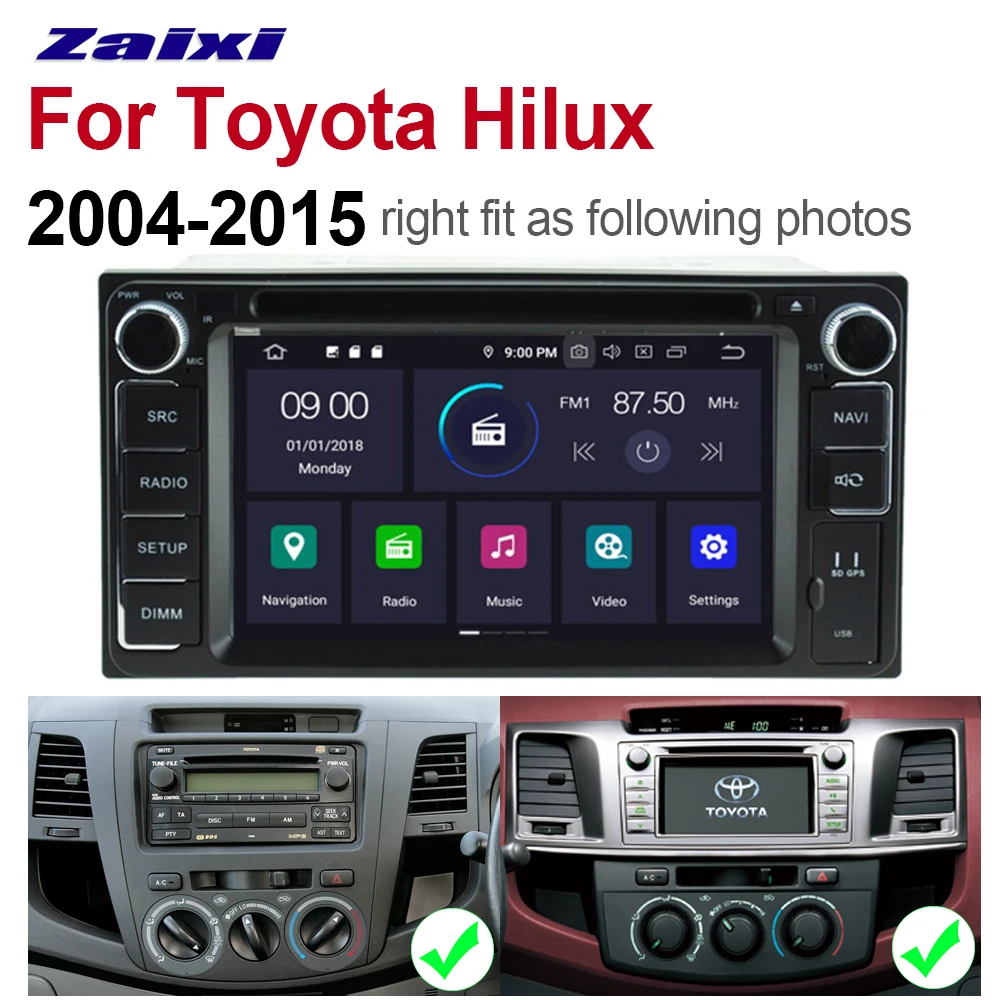 Автомобильный мультимедийный DVD плеер 2Din автомобильное радио для Toyota Hilux 2004 ~ 2015