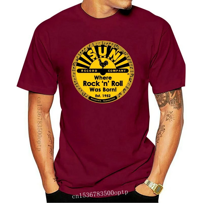 

New Sun Record Logo Rock N Roll Music Black T-shirt Size S M L Xl 2xl 3xl Short Sleeve Mens Formal Shirts