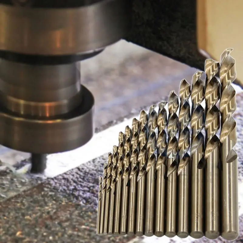 

15Pcs 1.5mm-10mm Cobalt High Speed Steel Twist Drill Bits M35 Steel Punch Tools R9UC