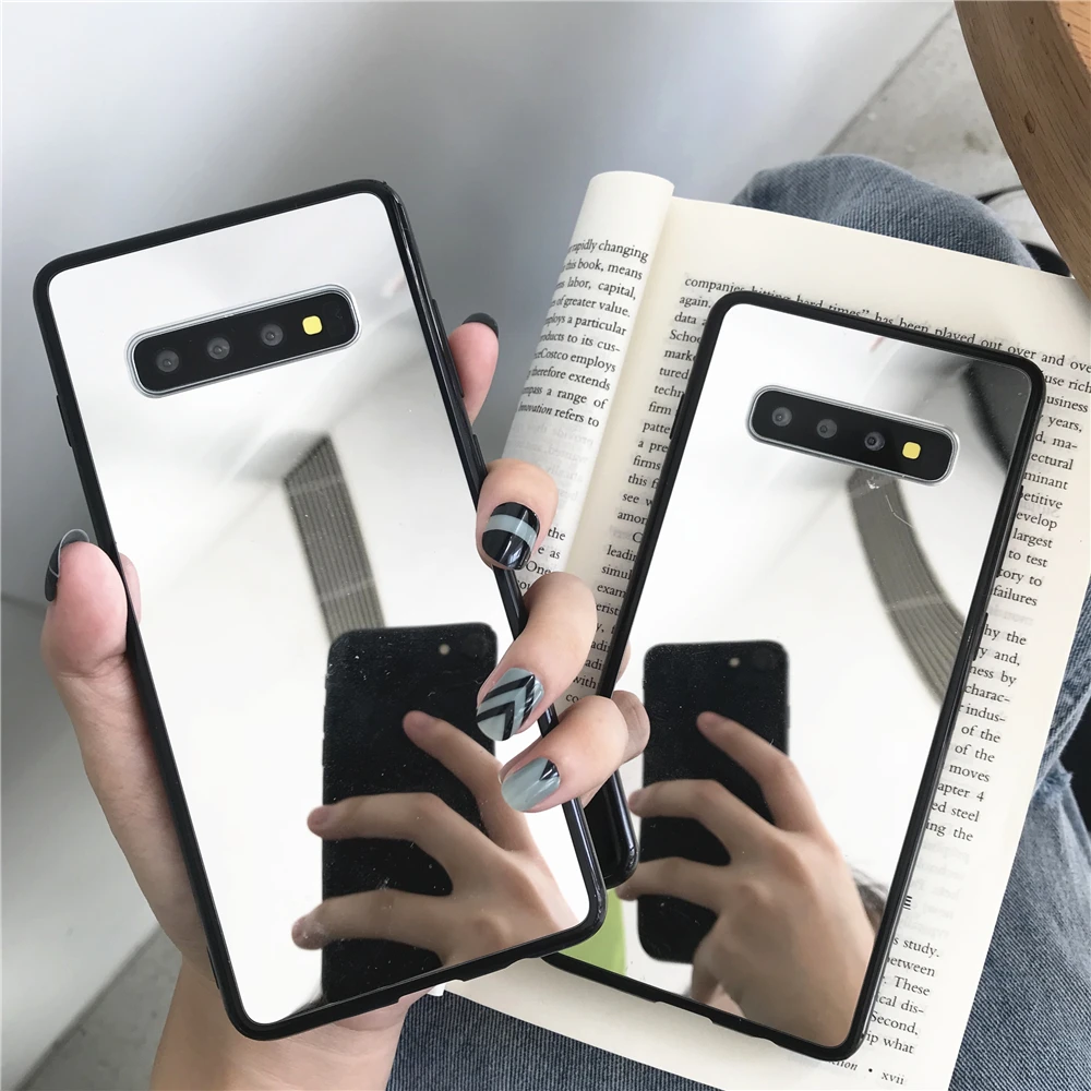 Black Bumper Mirror Plating Silicone TPU Case For Samsung Galaxy S10 S10E S9 S8 A10 A20 A30 A50 A70 M10 Cover Soft Phone Cases |