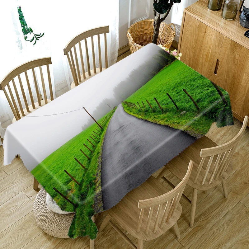 Плотная хлопковая скатерть 3D Рисунок цветущей вишни прямоугольная/Круглая