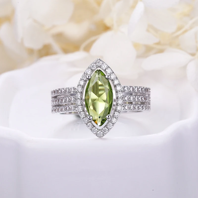ANGELFRIGG New Arrival Silver Color Finger Rings With Marquise CZ For Women Ladies Wedding Birthday Christmas Jewelry Gift | Украшения и