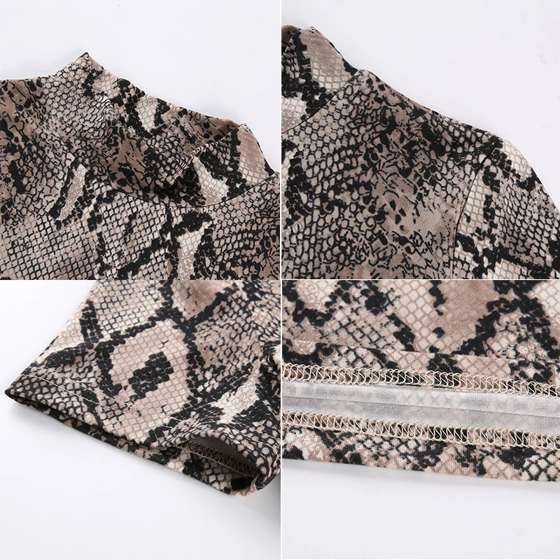 Укороченный топ с коротким рукавом и змеиным принтом футболки элегантная