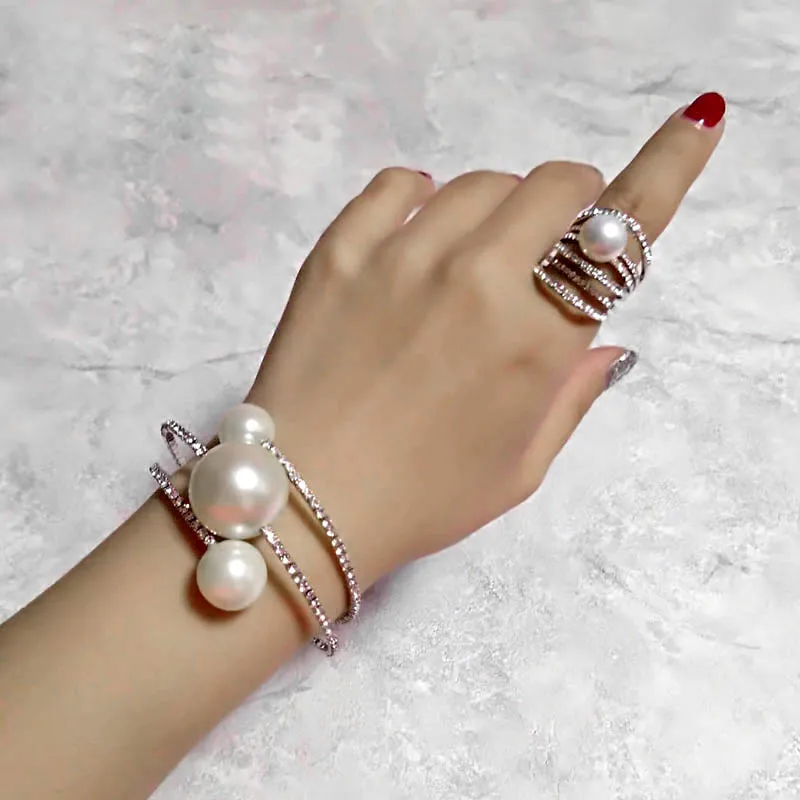 SINLEERY 3 слоя обувь с украшением в виде кристаллов Браслеты Простой Имитация