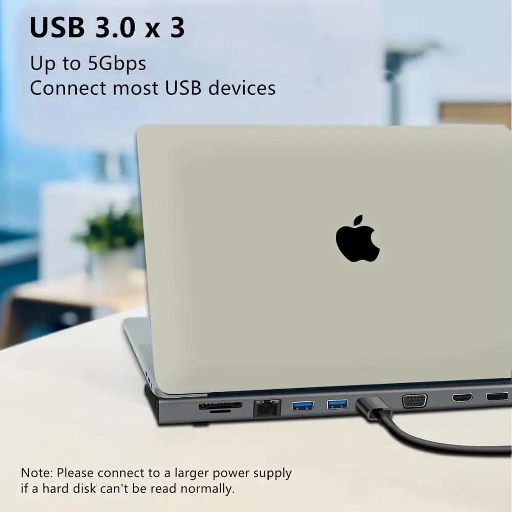Veggieg USB C концентратор 11 в 1 адаптер с 4K видео гигабитная сеть 3 0 порты кардридер и PD