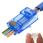 Rj45 разъем Cat5e Cat6 разъем сетевой неэкранированный 8Pin модульный UTP Rj45 вилки имеют отверстие SK1525
