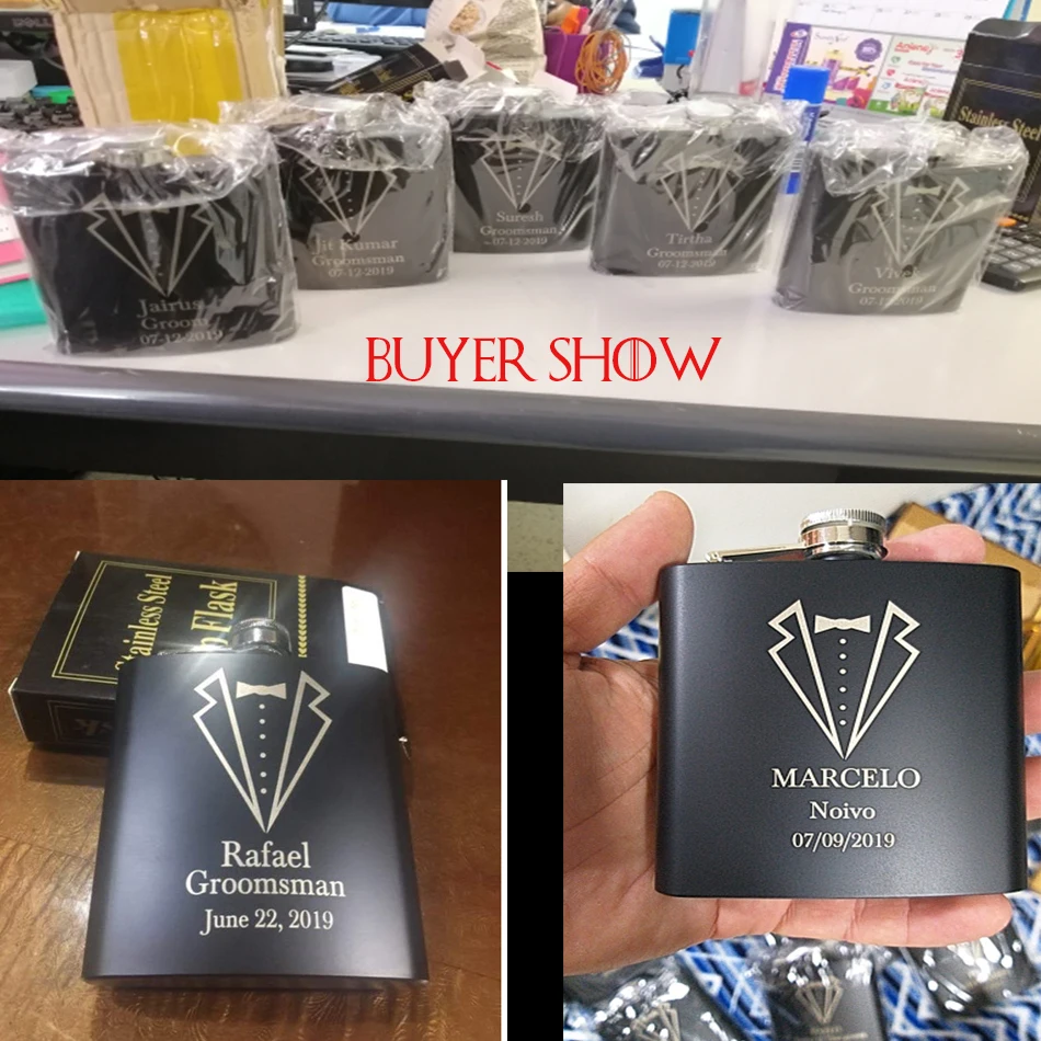 6 унций дизайнерский обеденный костюм Персонализированная плоская колба под