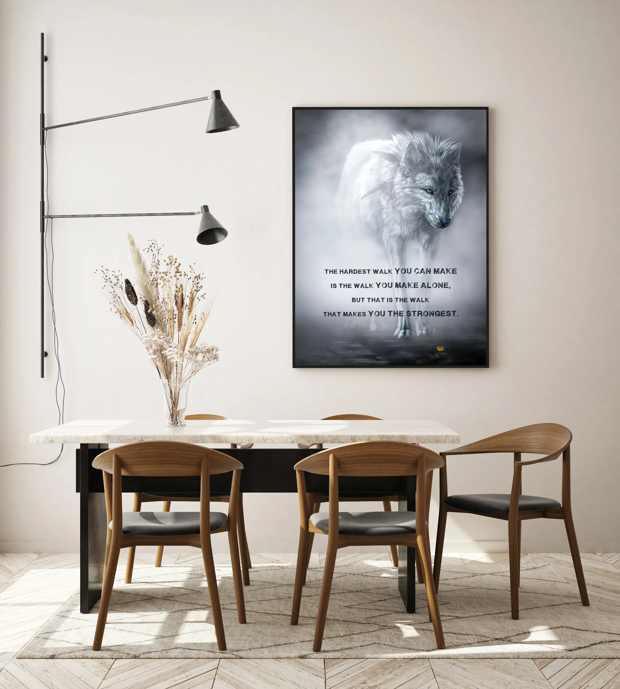 

Modern Canvas HD Printed Poster Animal Wolf Quote Pictures Modular Wall Art Painting Nordic Living Room Home Decoration Framed