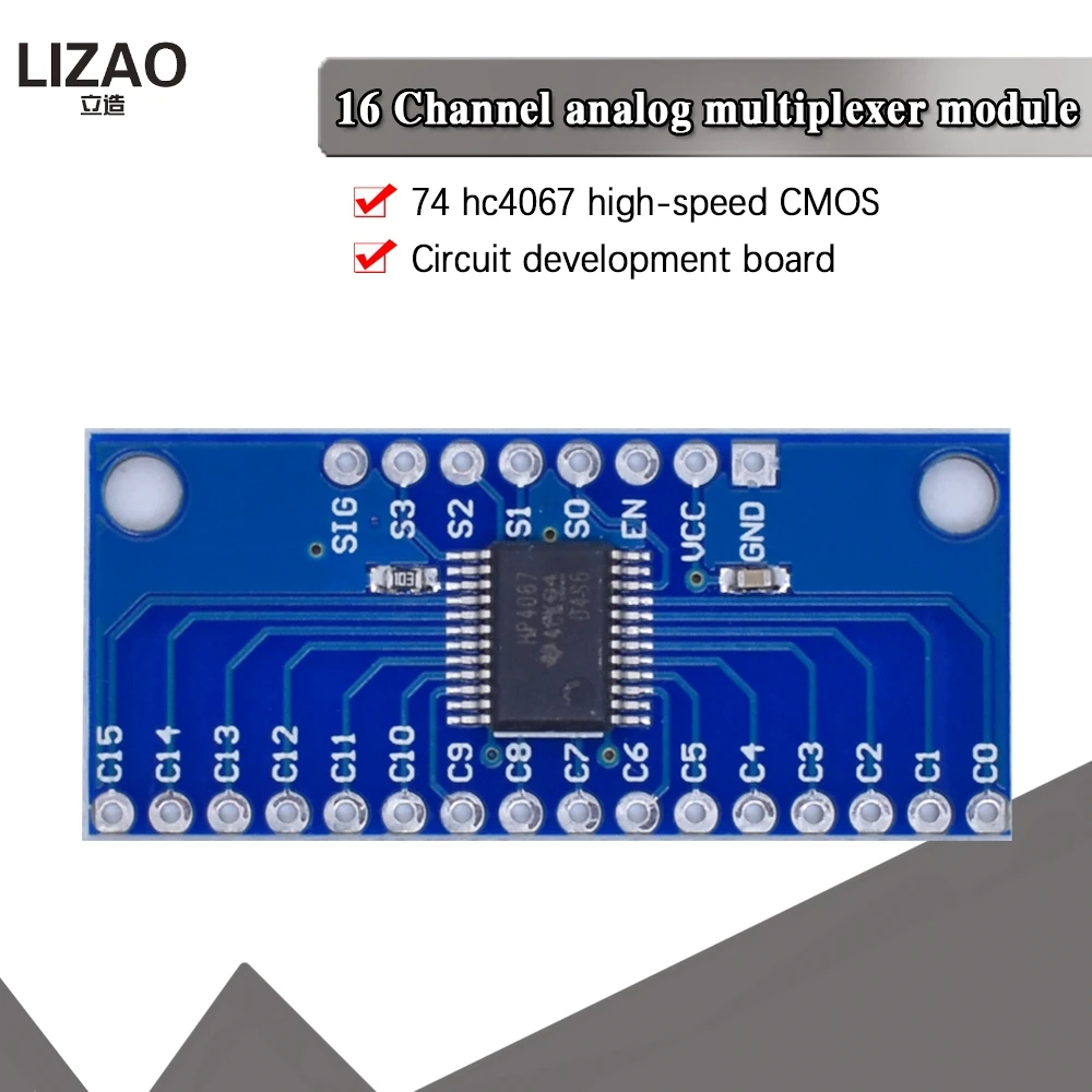 WAVGAT CD74HC4067 16 канальный аналоговый цифровой мультиплексор Breakout Board модуль умная