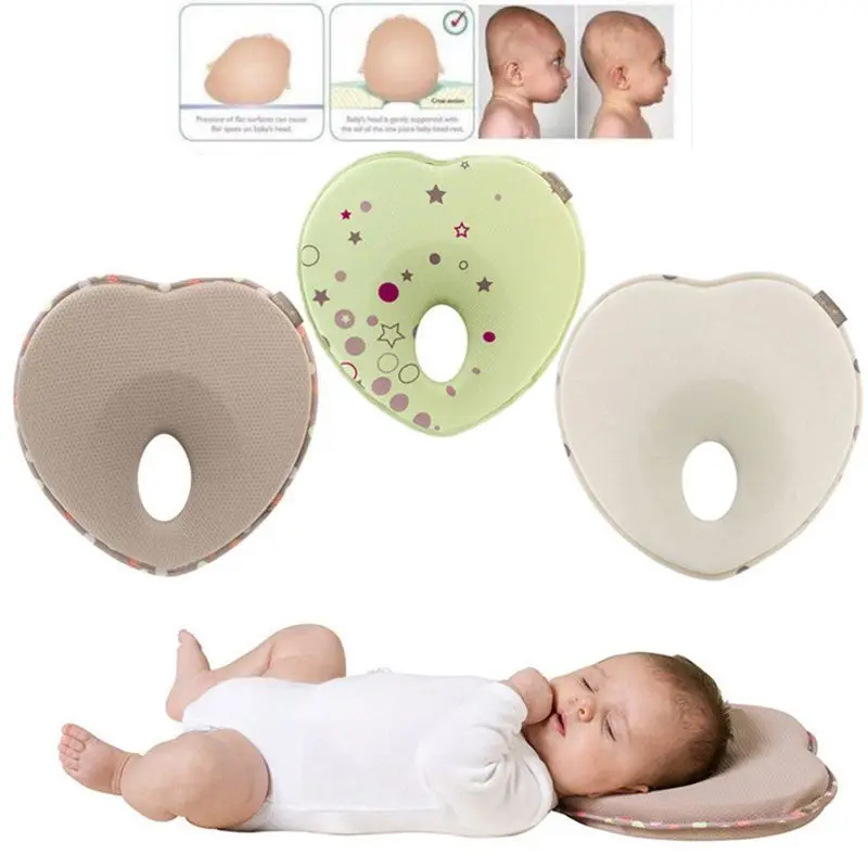 

New Hot Cute Newborn Baby Stereotype Pillows Comfortable Flat Head Shaping Pillow Anti Roll Pillow Bedding Baby Pillows