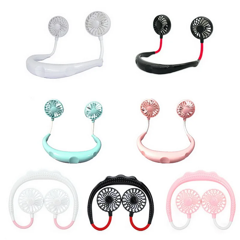 Портативный вентилятор с аккумулятором Перезаряжаемый USB двумя ветряными головками для путешествий и офиса